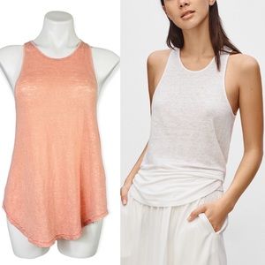 Aritzia Wilfred MAURAN Tank 100% Linen Burnout Top 55354  in Coral S